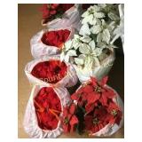 7 large artificial poinsettias very realistic