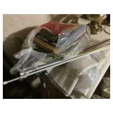 assorted window lace curtains rods pillow fabric