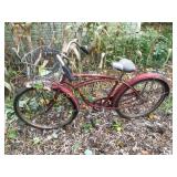 old Schwinn bicycle used for garden art