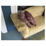 small love seat settee 65" with throw pillows
