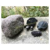 cast bug trinket key box, turtle shoe cleaner and