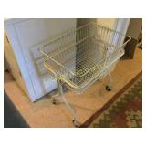 vintage laundry cart and trash basket