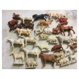 vintage plastic rubber farm animals  assorted