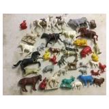 vintage plastic rubber farm animals  assorted