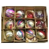 12 vintage Chrismas ball ornaments glass