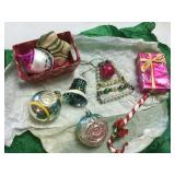 Vintqage Christmas ornaments indent bell