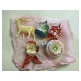 vintage Chrismtas ornaments celluloid deer