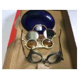 assorted vintage glasses blue lens