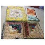 vintage quilted pieces table center pieces quilt