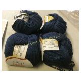 4 skeins Katia Kinen blue yarn