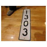 reflective road sign, # 1303, apprx 7" x 24"