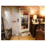 hall tree / coat rack, lion head feet, cast legs