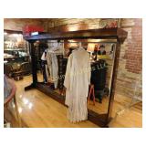 very old, large clothing rack, 68"h x 7