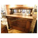Tiger oak buffet, 21d x 51h x 54w, w mirror