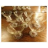 9 candle wick sherbets, 3.5", etched pattern