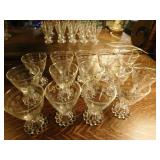 14 candle wick cordials, 3 7/8" etched pattern