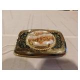 stone center belt buckle