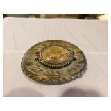 stone center belt buckle, old