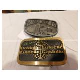 2 belt buckles, Raleigh Lights, Castolin Eutectic