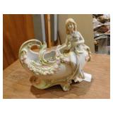 German bisque figural planter, 5.5"h