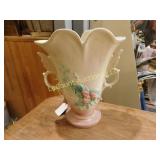 Hull vase, 9", W-9, flowers