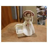 girl w basket planter, 6"