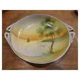 Nipon 2 handled bowl, green mark, 7.5"