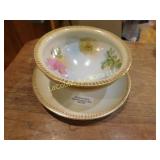 gravy dish, hand painted, 5"