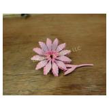 enameled flower pin, 3"dia