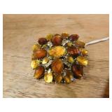 Liz Claiborn amber brooch,