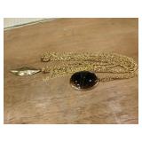 mod necklace, goldtone