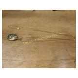 Asian necklace, goldtone