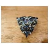 Weiss blue gems pin, 1.75", triangular