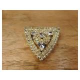 rhinestone brooch, unmarked, 2.25"