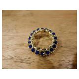 Gerry, circle, blue stone pin