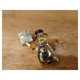 snowman pin, 2"
