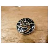 inlaid black pin, sterling?