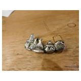 sterling Aztec pot pin,