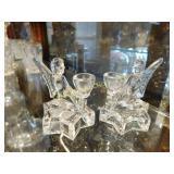 pr glass angel candle holders, 3"