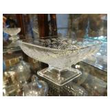 footed candy dish, floral pattern, 6.5 x 3