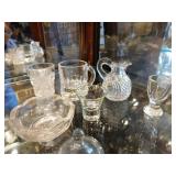 6 miniature pattern glass & others, 2" or less