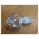glass bottle stopper, hollow blown glass, 3.5"