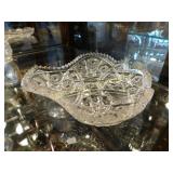 cut crystal dish, 7.5"