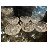 6 pressed glass salts