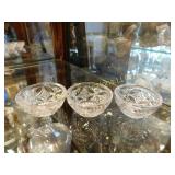 3 pressed glass salts