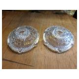 pr pressed glass taper candle holoders, 4" dia