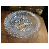pressed glass fruit bowl, 8", beautiful edge