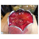 Rockwell Ruby & sterling silver bowl, 11" dia