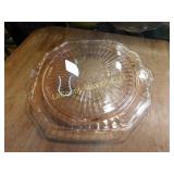 pink Depression cake plate, Federal Glass