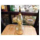 hand blown wine decanter w spout, 15"h